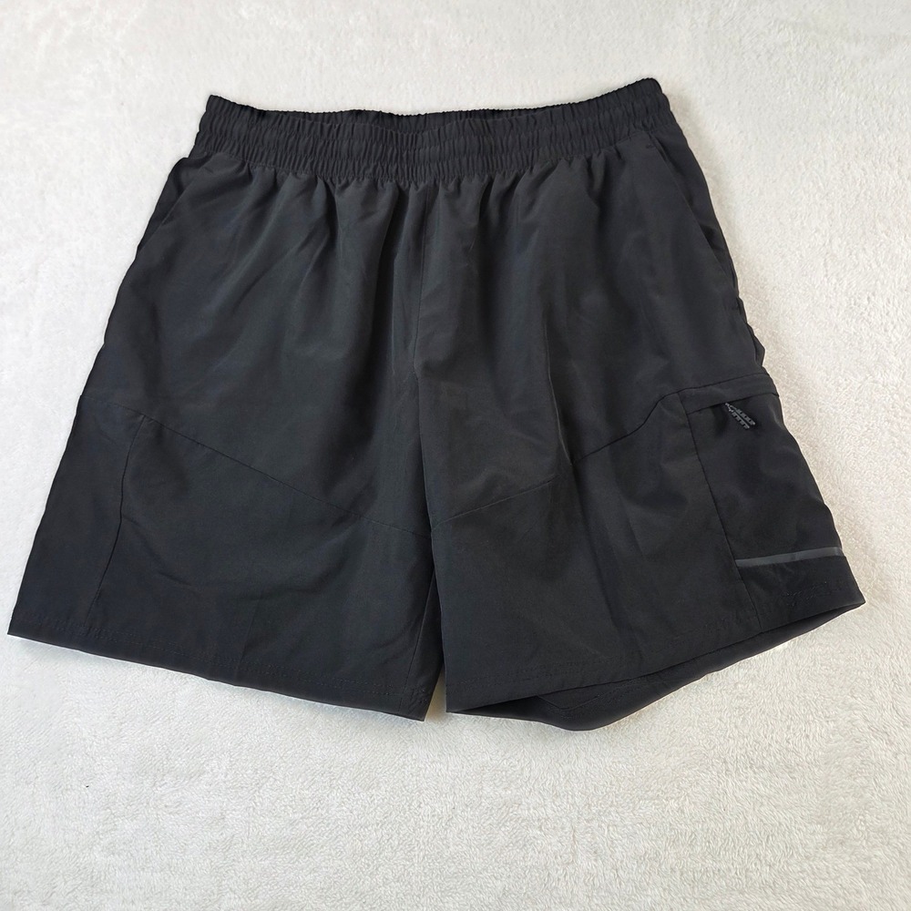 ALIVE Qwick-Dry Mens Athletic Shorts Black XL Zipper Pocket Reflective Running